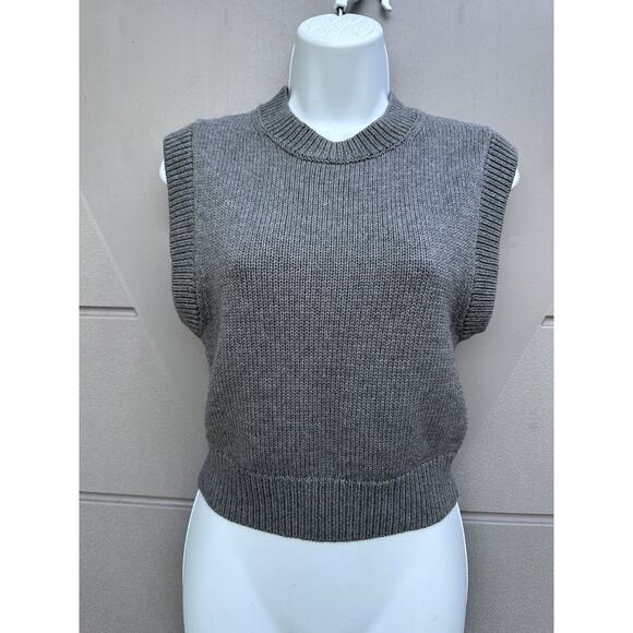 Wilfred Grey Merino Wool Blend Sweater Vest XS Knit Preppy Academia Minimalist - Picture 2 of 12